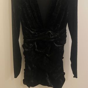 Zara black velvet dress - super flattering!